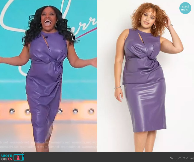 Eloquii Draped Faux Leather Dress worn by Sherri Shepherd on Sherri