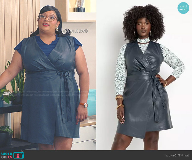 Eloquii Faux Leather Jumper With Grommet Detail worn by Dori Ovens (X Mayo) on American Auto