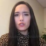 Emilie’s beige heart print top on Today