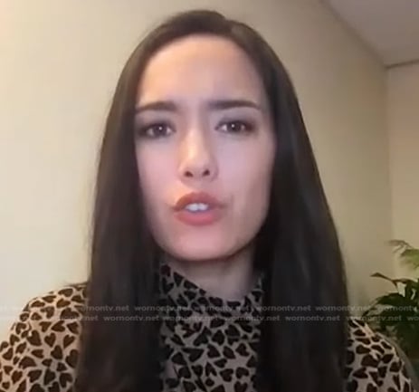 Emilie’s beige heart print top on Today