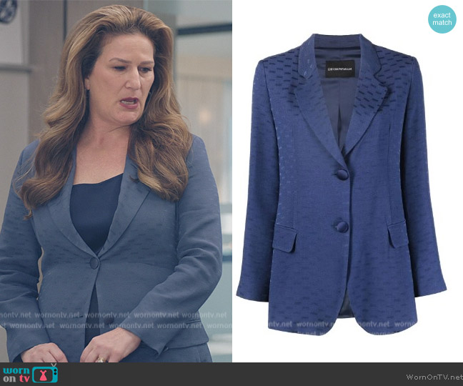 Emporio Armani Single Breasted Blazer worn by Katherine Hastings (Ana Gasteyer) on American Auto