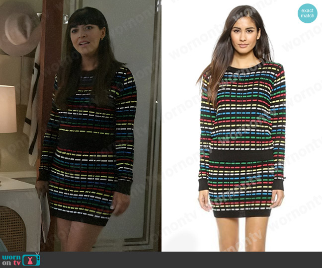 Endless Rose Stitched Sweater worn by Sam (Hannah Simone) on Not Dead Yet