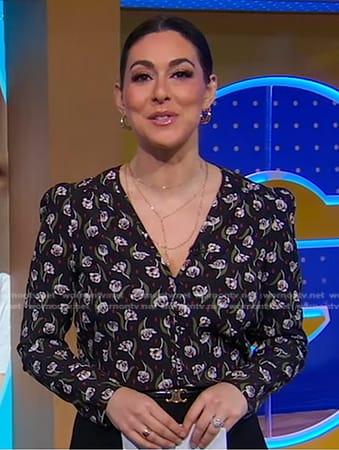 Erielle’s black floral blouse on Good Morning America