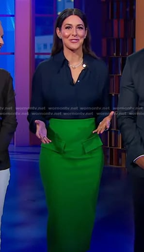 Erielle’s green pencil skirt on Good Morning America