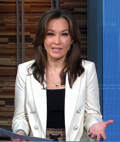 Eva’s ivory double breasted blazer on Good Morning America