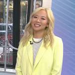 Faith Xue’s yellow double breasted blazer on Today