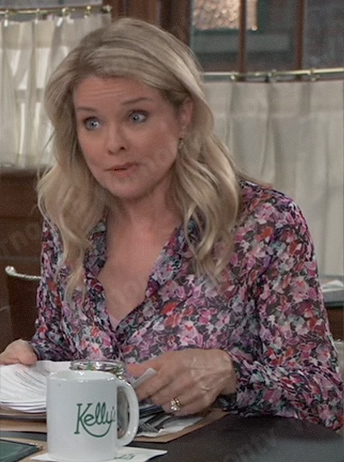 Felicia’s floral print blouse on General Hospital