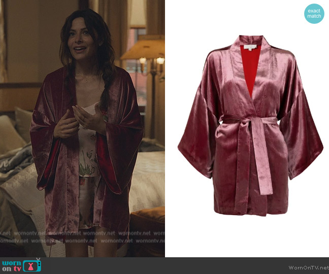 Fleur Du Mal Haori velvet robe worn by Billie Connelly (Sara Shari) on Sex/Life
