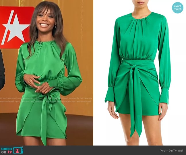 Fore Tie Waist Mini Dress worn by Zuri Hall on Access Hollywood