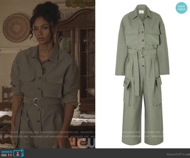 Frankie Shop Linda Belted Jumpsuit worn by Layla Keating (Greta Onieogou) on All American