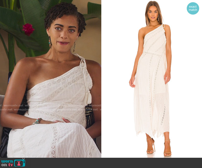 Free People Bella Maxi Dress worn by Ruby Akuda (Kiara Barnes) on Fantasy Island