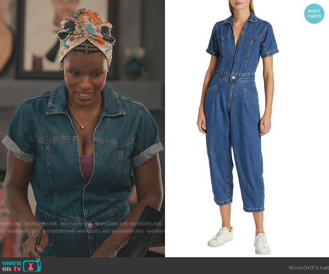 Free People Marla Denim Jumpsuit worn by Vivian Banks (Cassandra Freeman) on Bel-Air