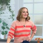 Gaby Dalkin’s pink striped polo sweater on Today