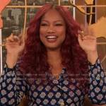Garcelle’s blue printed blazer on The Drew Barrymore Show
