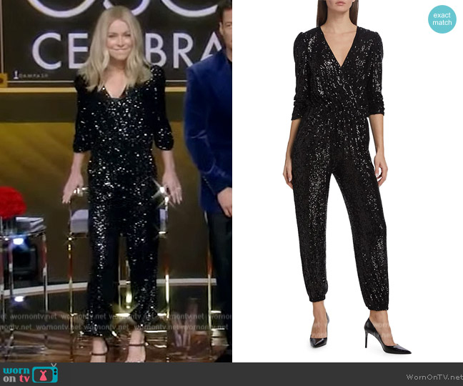 Generation Love Meadow Sequin Jumpsuit worn by Kelly Ripa on Live with Kelly and Mark