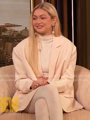 Gigi Hadid’s blazer and flats on The Drew Barrymore Show