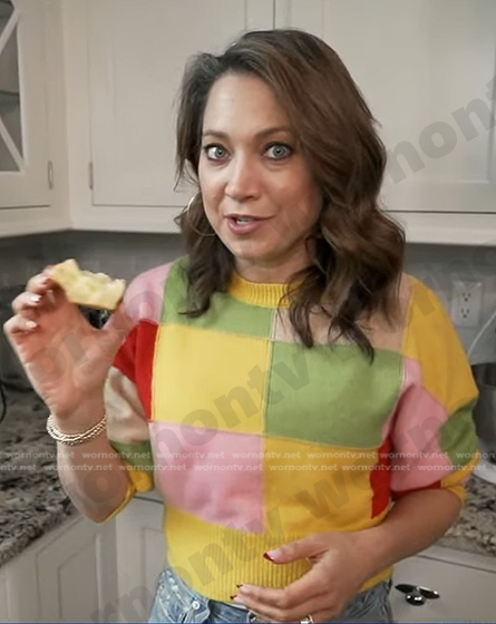 Ginger’s multicolor colorblock sweater on Good Morning America