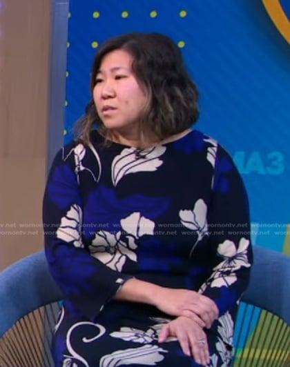 Grace Meng’s blue floral dress on Good Morning America