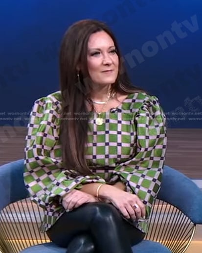Lysa TerKeurst’s green check top on Good Morning America