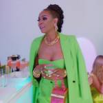 Guerdy’s green blazer and pants on The Real Housewives of Miami