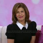 Hoda’s black puff sleeve collared sweater on Today