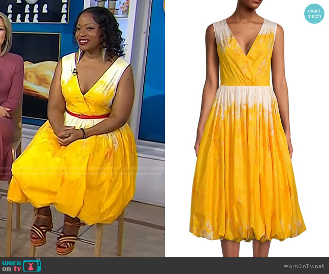 Hope for Flowers Bubble Hem Surplice Dress worn by Tracy Reese on Today