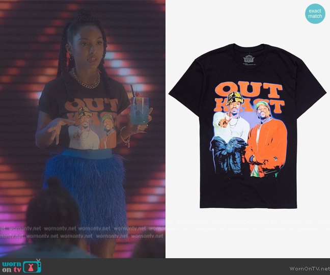 Hot Topic Outkast Group Photo T-Shirt worn by Zoey Johnson (Yara Shahidi) on Grown-ish