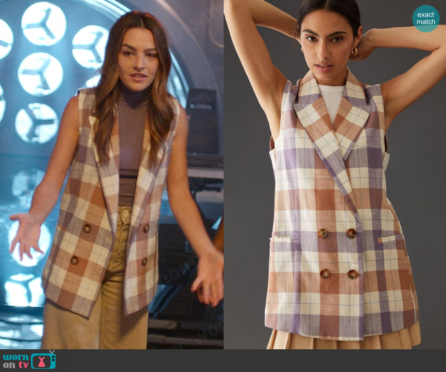Hutch Longline Vest worn by Allegra Garcia (Kayla Compton) on The Flash