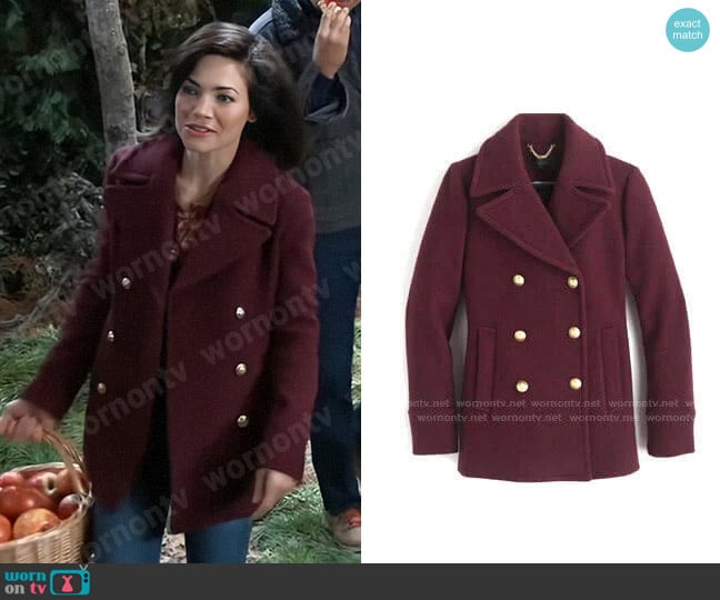 J. Crew Majesty Peacoat worn by Elizabeth Webber (Rebecca Herbst) on General Hospital