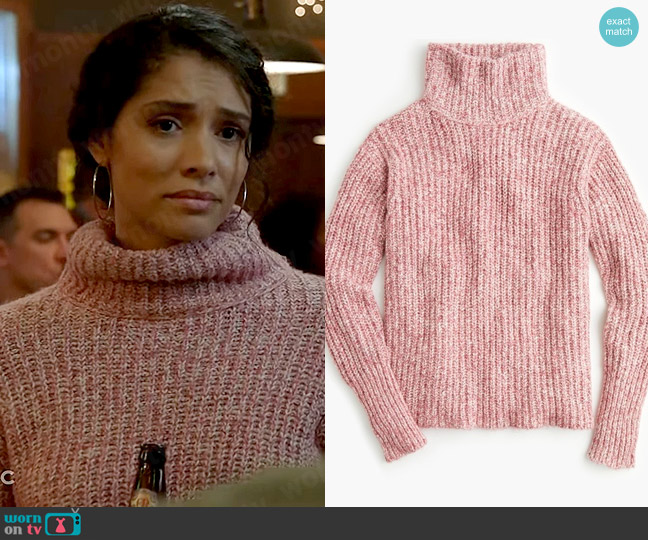 Point Marled Boxy Turtleneck worn by Stella Kidd (Miranda Rae Mayo) on Chicago Fire
