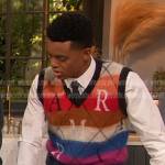 Jabari Banks’ Amiri knit vest on The Drew Barrymore Show