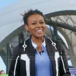Janai’s blue zip polo on Good Morning America