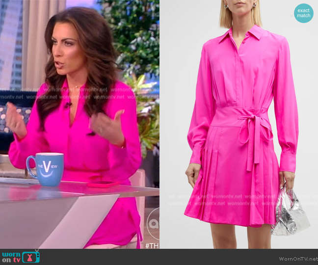 Jason Wu Pleated Silk Tie-Waist Shirtdress worn by Alyssa Farah Griffin on The View