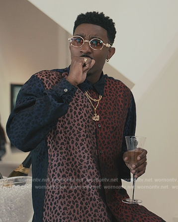 Jazz’s panelled leopard print shirt on Bel-Air