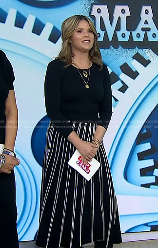 Jenna’s black contrast stripe skirt on Today