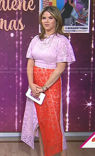 Jenna’s pink and red lace dress on Today