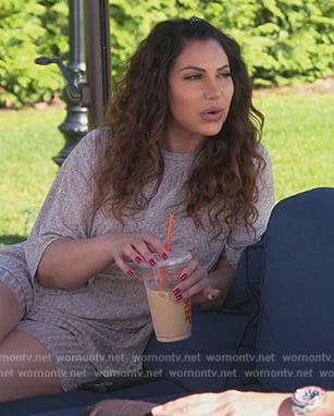 Jennifer’s tanned ribbed tee and shorts on The Real Housewives of New Jersey