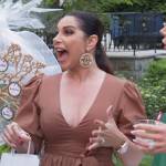 Jennifer’s brown tie waist mini dress on The Real Housewives of New Jersey