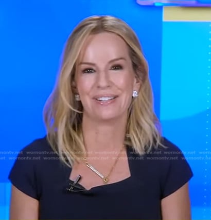 Jennifer’s navy square neck top on Good Morning America