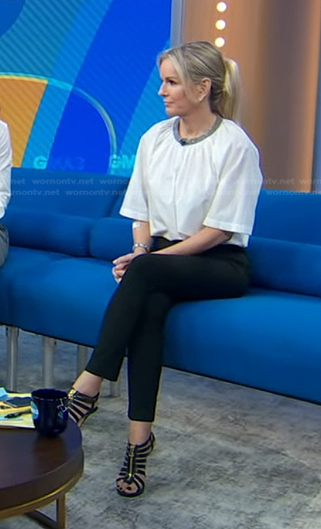 Jennifer’s white jewel neck top on Good Morning America