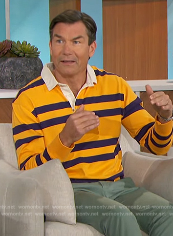 Jerry’s yellow stripe rugby shirt on The Talk