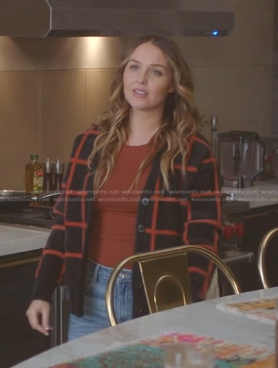 Jo’s black check cardigan on Greys Anatomy