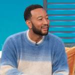 John Legends blue ombre stripe sweater on Access Hollywood