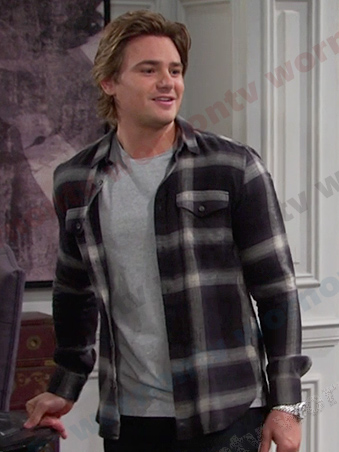 Johnny’s black plaid shirt on Days of our Lives