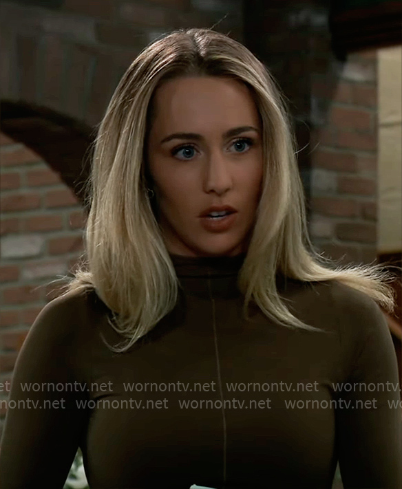 Josslyn’s brown long sleeved top on General Hospital