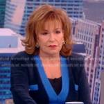 Joy’s blue contrast trim cardigan on The View