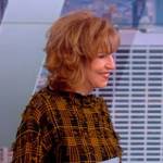 Joy’s black plaid fringe top on The View