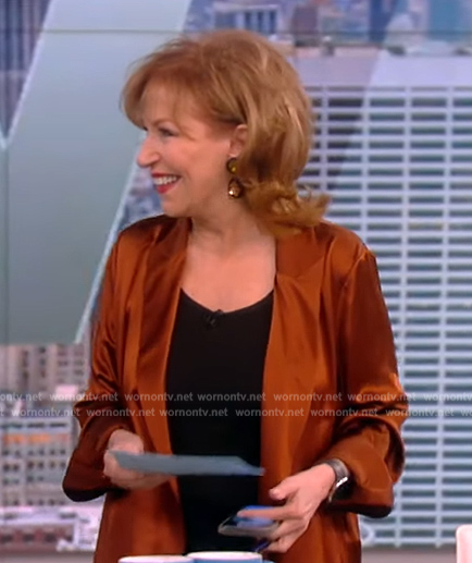 Joy’s brown satin blazer on The View