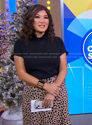 Juju’s beige leopard skirt on Good Morning America