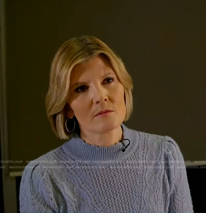 Kate Snow’s blue pointelle knit sweater on Today